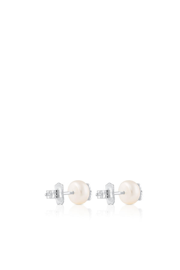 Cortefiel Pendientes de plata y perlas cultivadas Icon Pearl Gris