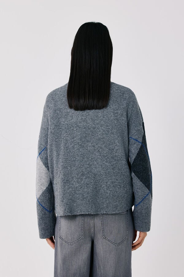 Cortefiel Soft diamond knit jumper Dark grey
