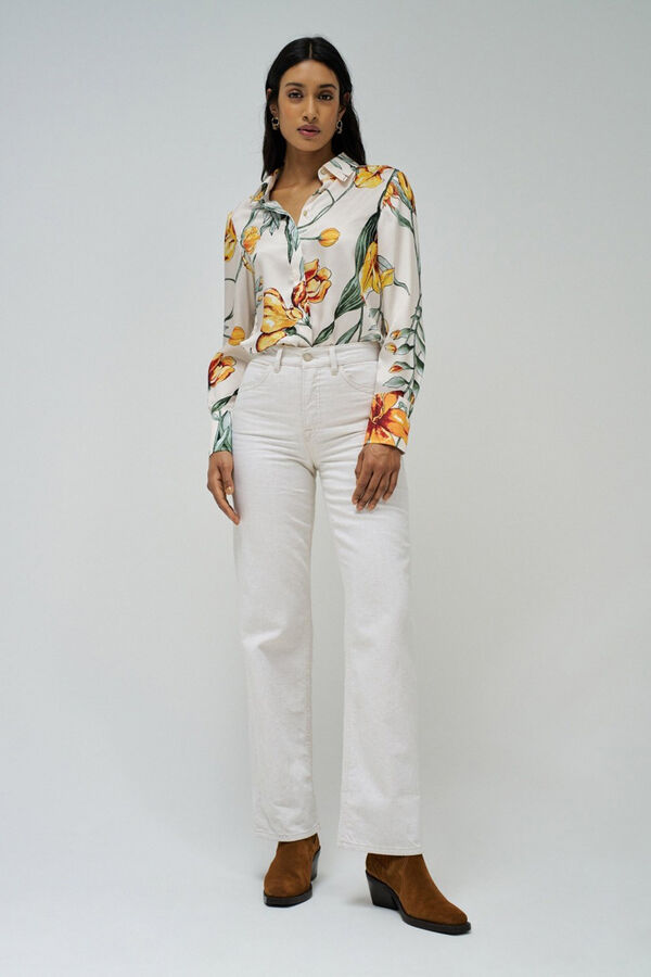 Salsa Jeans Printed long-sleeved shirt Beige