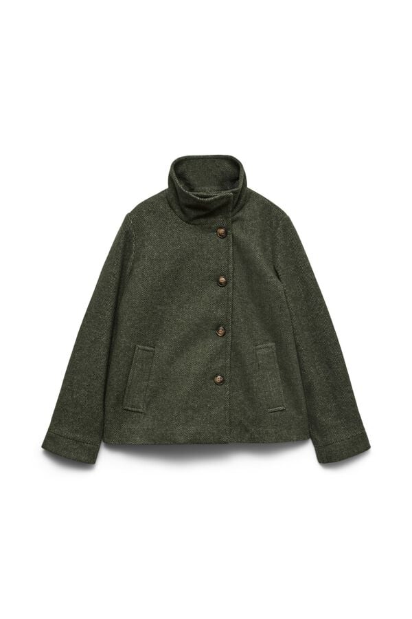 Vero Moda Casaco curto gola alta Verde