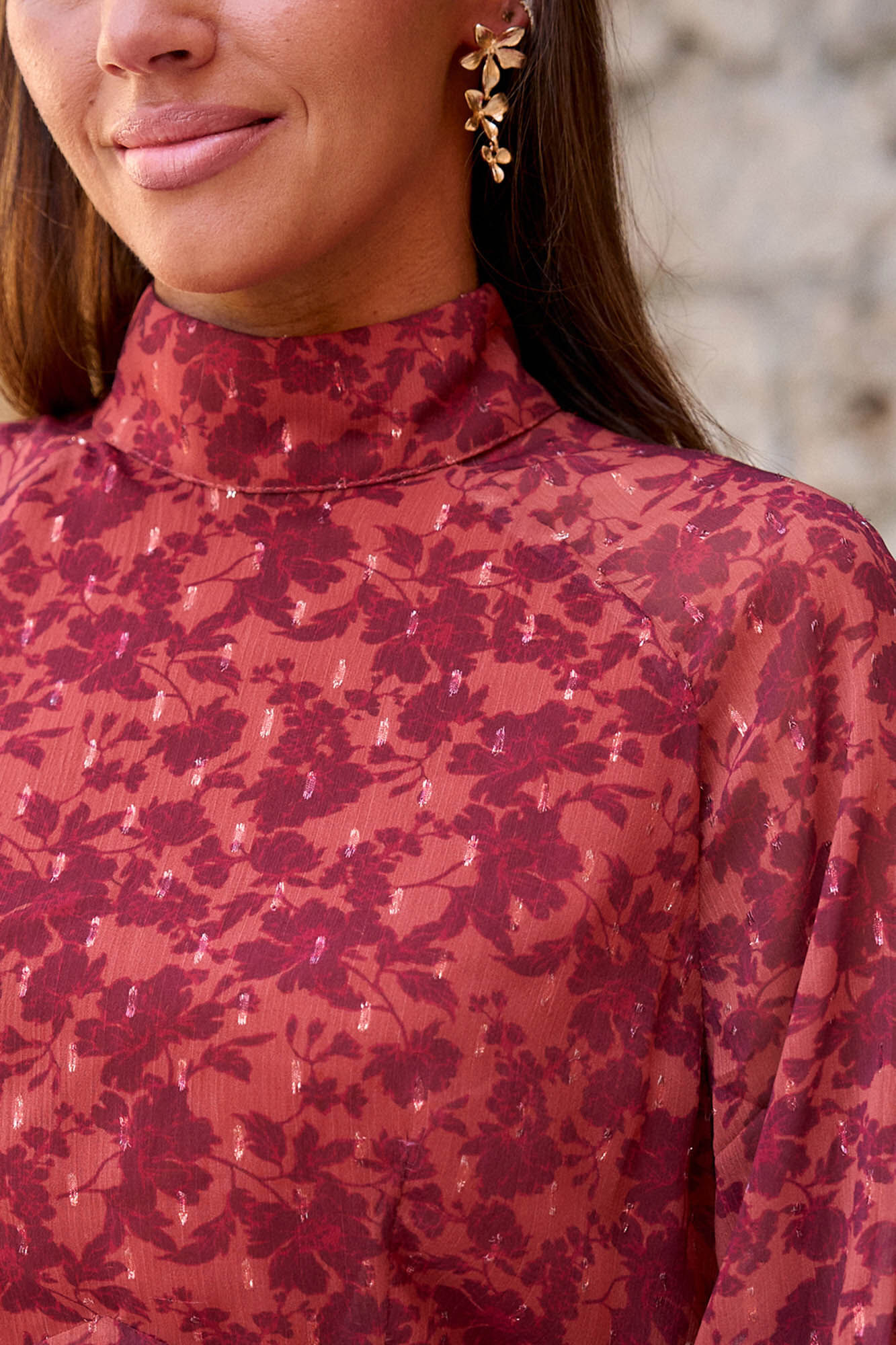 Pol&iacute;n Et Moi Vestido longo floral