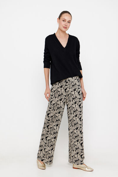Cortefiel Printed jersey-knit trousers Printed white