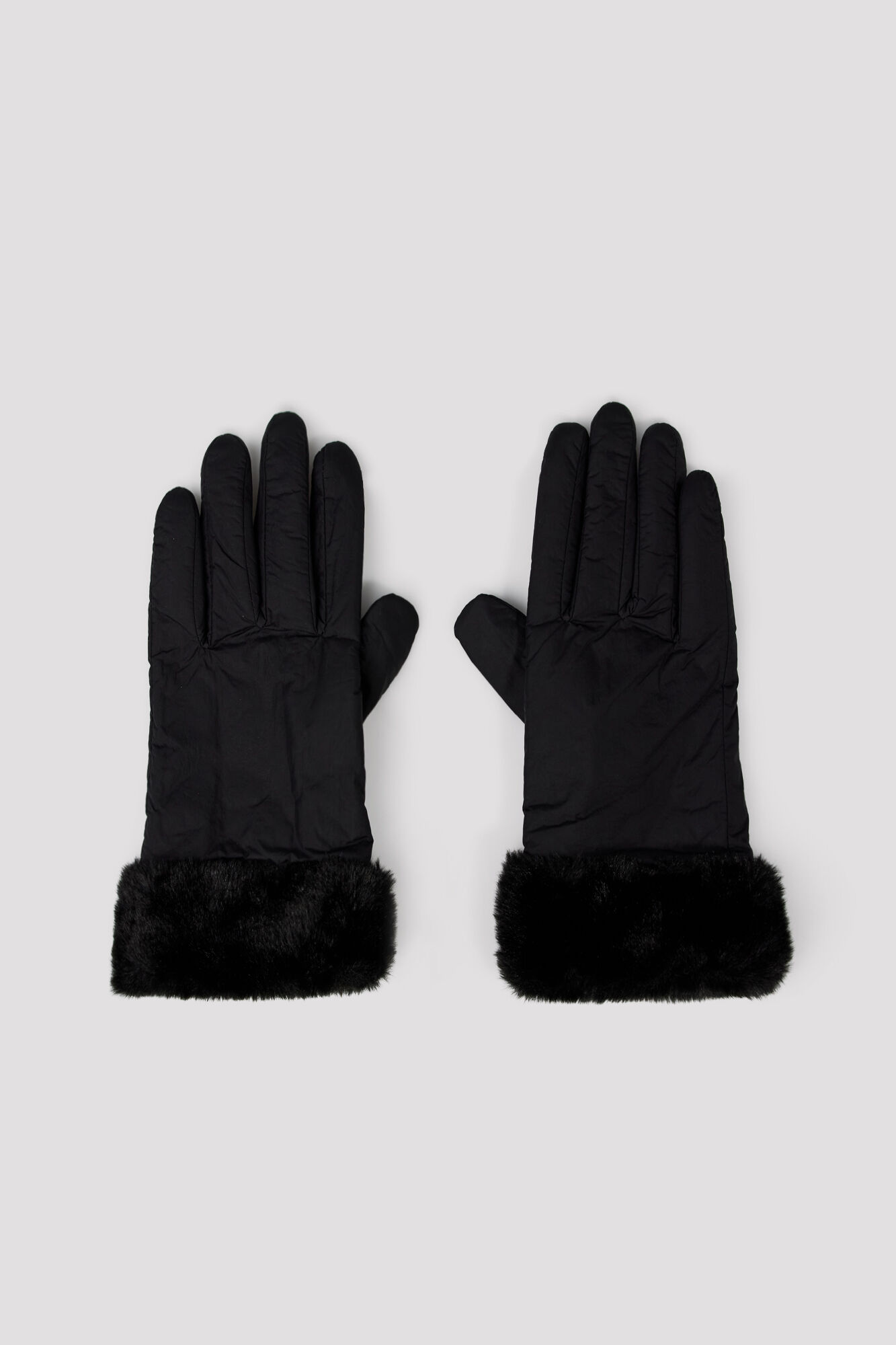 Cortefiel Nylon faux fur effect gloves