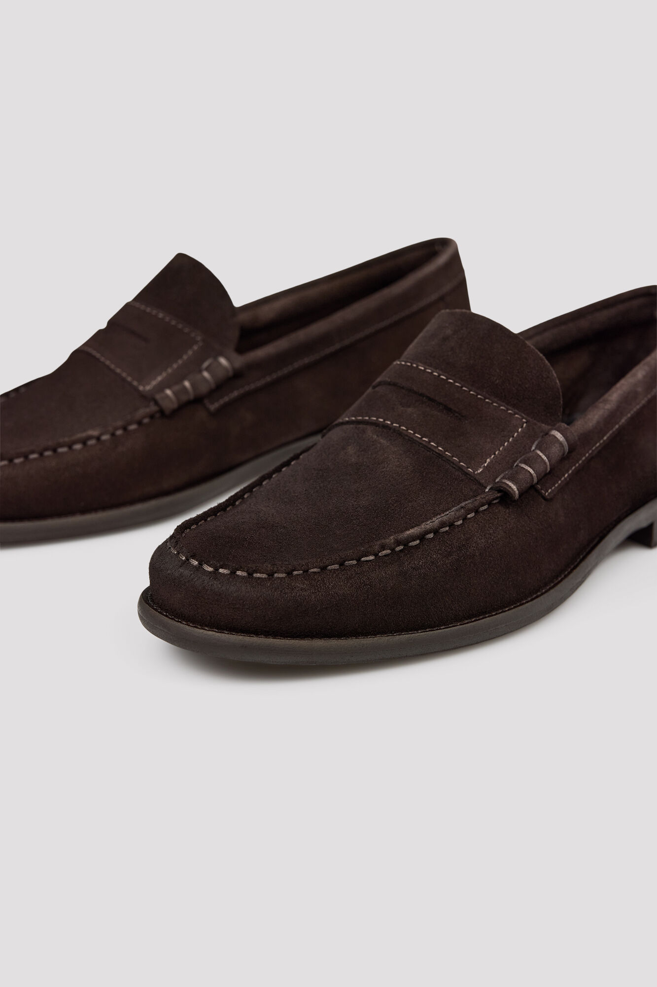 Cortefiel Suede leather penny loafers