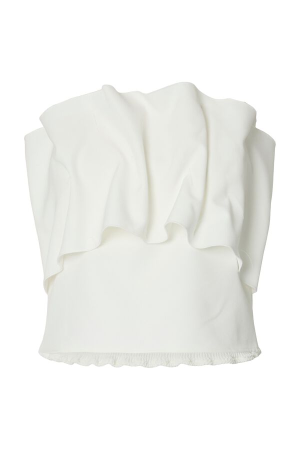 Selected Top bandeau com folho Branco