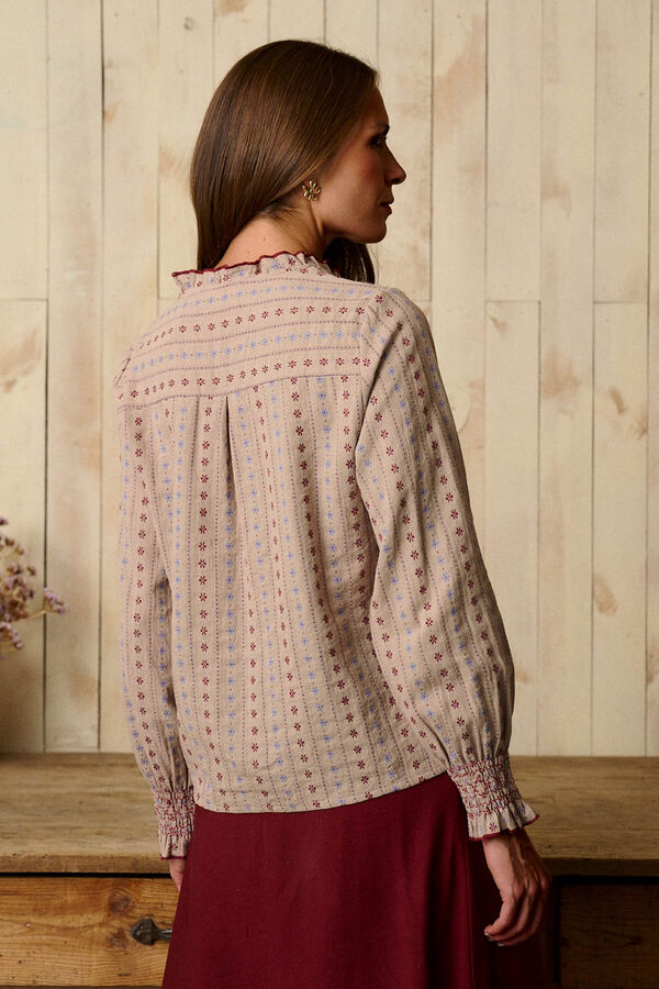 Polín Et Moi Camisa bordada Vega Estampado beige