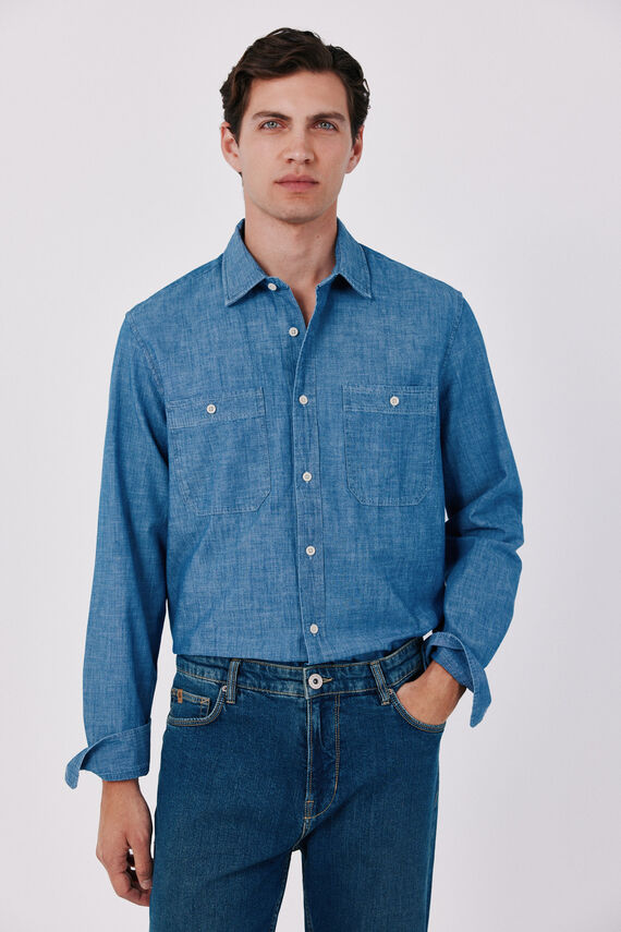 Camisa chambray utility