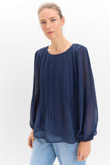 Cortefiel Combined pleated blouse Navy