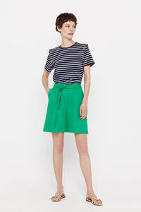 Cortefiel Linen Bermuda shorts Green
