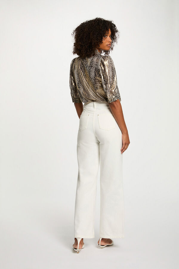 Morgan Camisa justa com mangas bufantes Multicolorido