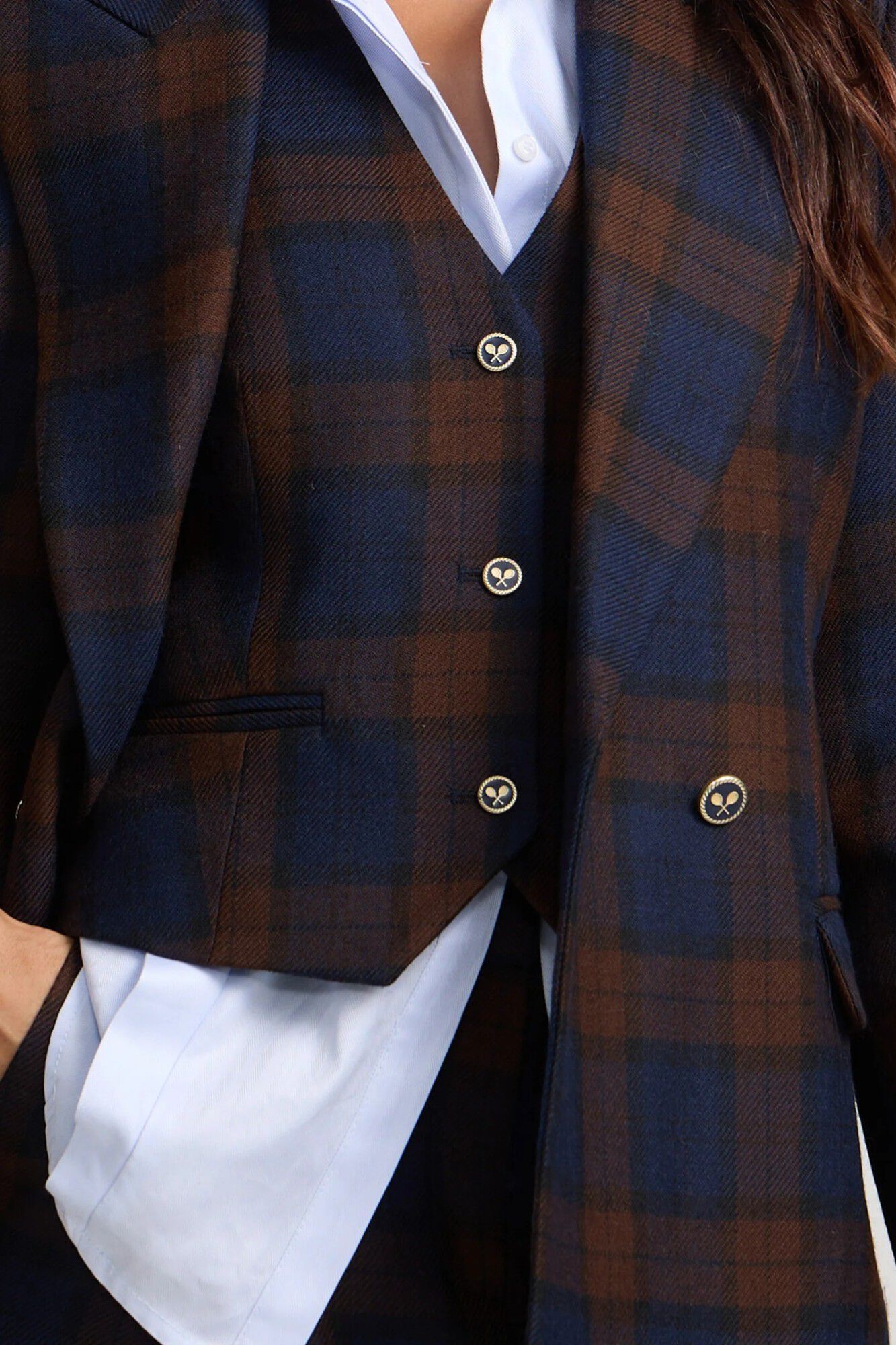 Silbon Plaid double-breasted blazer