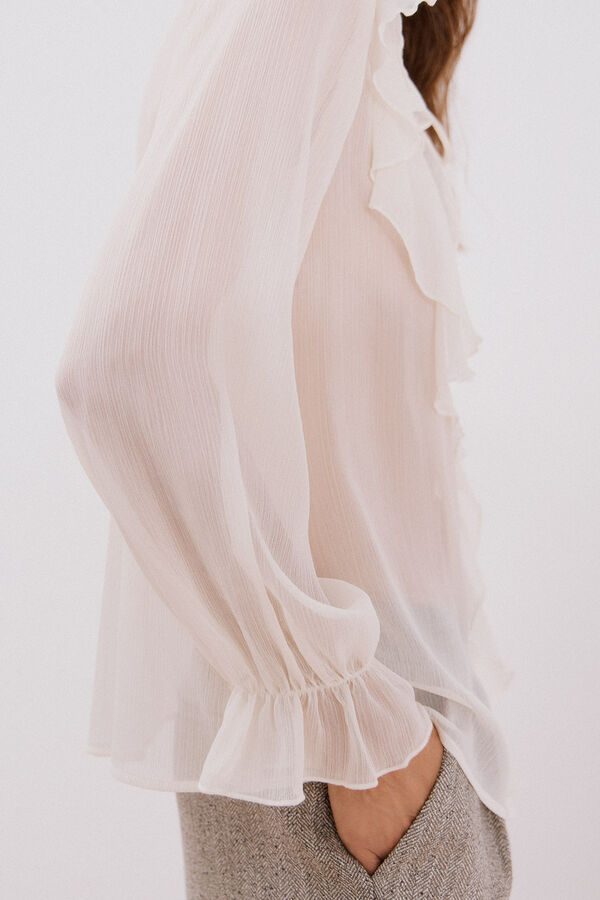 Cortefiel Flounced front blouse White