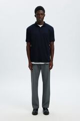 Selected Polo b&aacute;sico de piqu&eacute; Azul