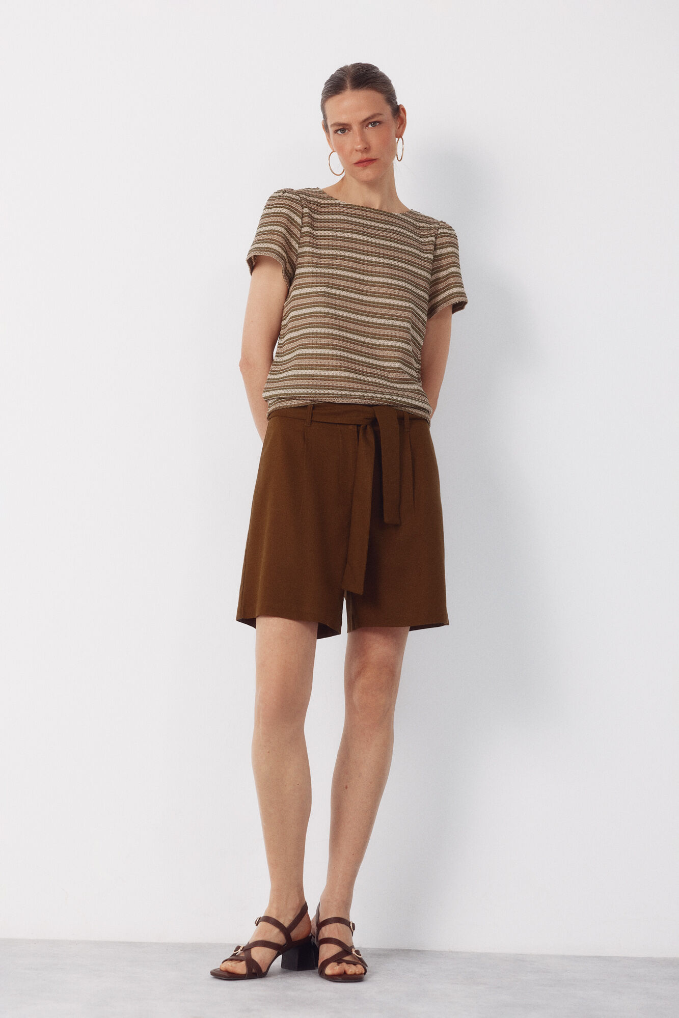 Cortefiel Linen bermuda shorts shorts