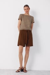 Cortefiel Linen bermuda shorts shorts Kaki