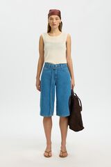 Selected Sleeveless jersey-knit top Beige