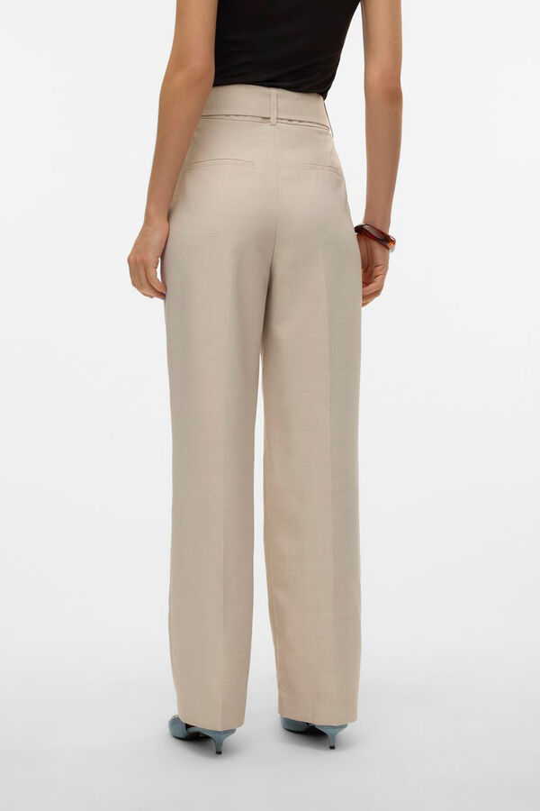 Cortefiel Straight-fit trousers with belt  Grey