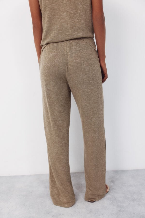 Cortefiel Jersey-knit trousers Kaki