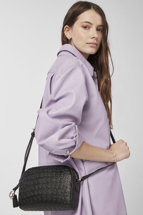 Bandolera de piel negra Sherton