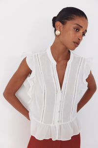 Cortefiel ruffle blouse