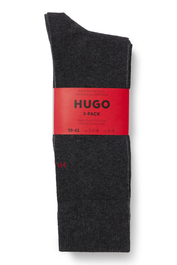HUGO Pack 3 calcetines Gris oscuro