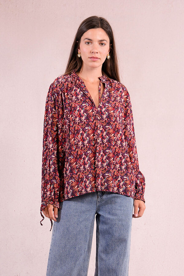 Molly Bracken Camisa bufante de manga Multicolorido