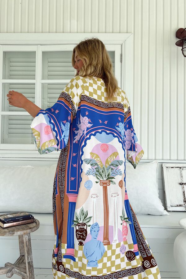Jaase Vestido comprido caftan Multicolorido