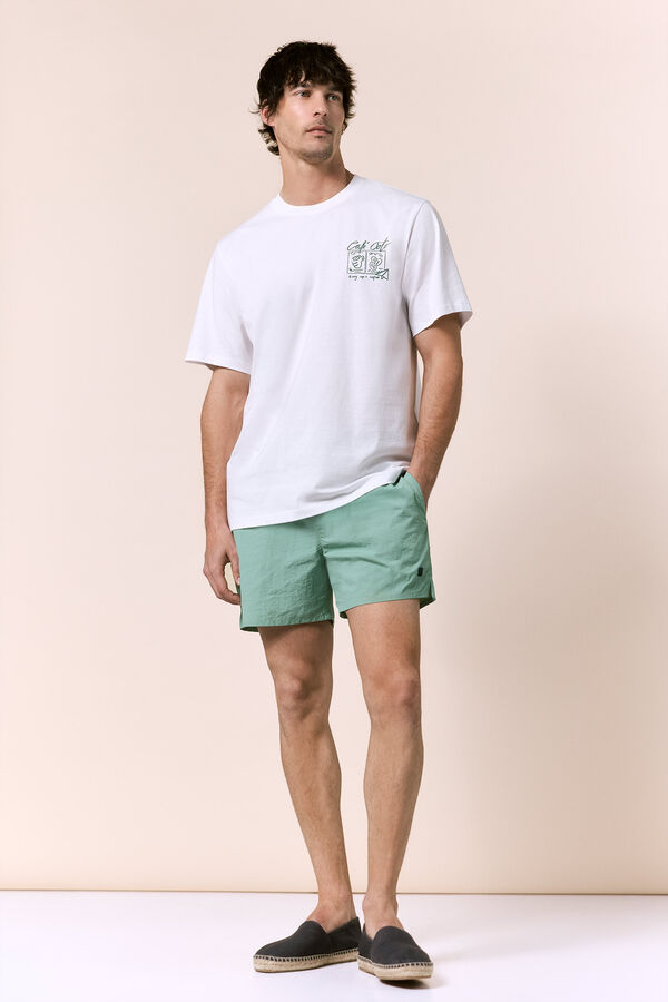 OOTO T-shirt gr&aacute;fica lavada Branco