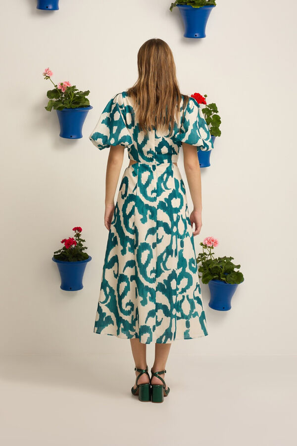 Silbon Vestido Event Collection cut out estampado Verde