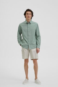 Cortefiel Regular fit linen shirt Pistachio green
