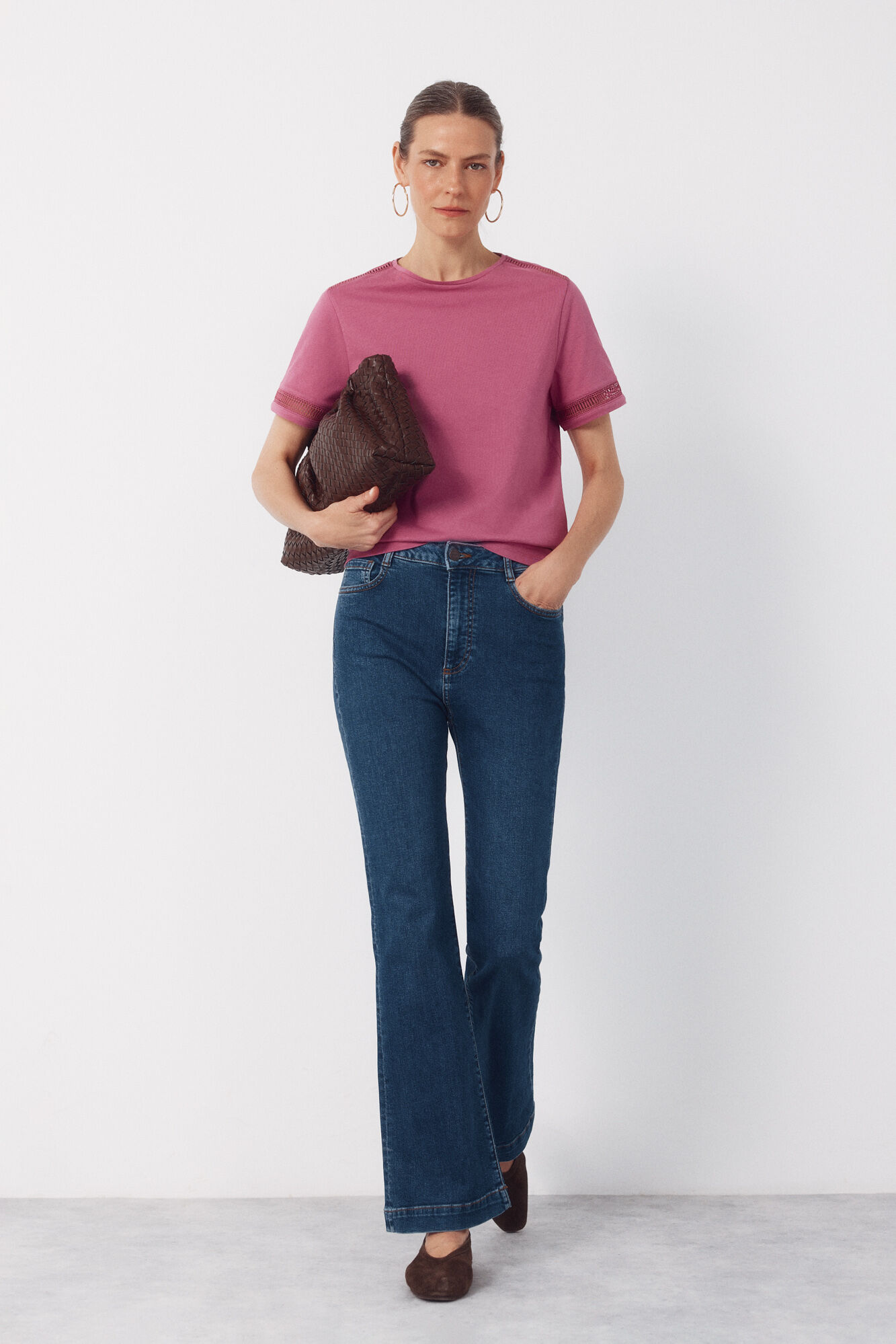 Cortefiel Hemstitch detail t-shirt