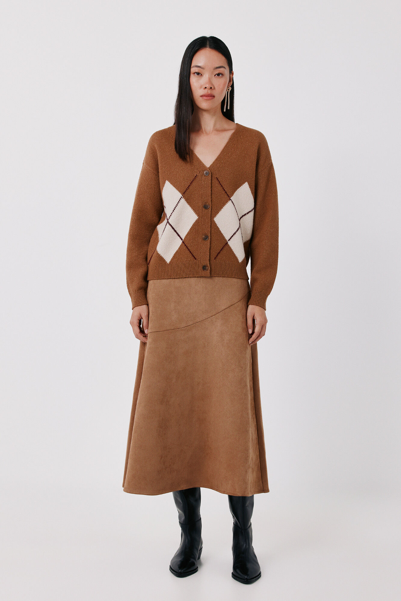 Cortefiel Positional argyle cardigan