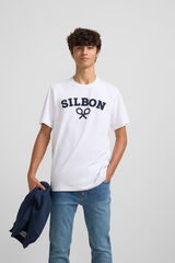Silbon Camiseta raquete Silbon meia Branco