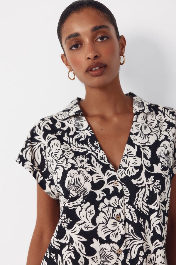 Cortefiel Polo piqu&eacute; el&aacute;stico Negro