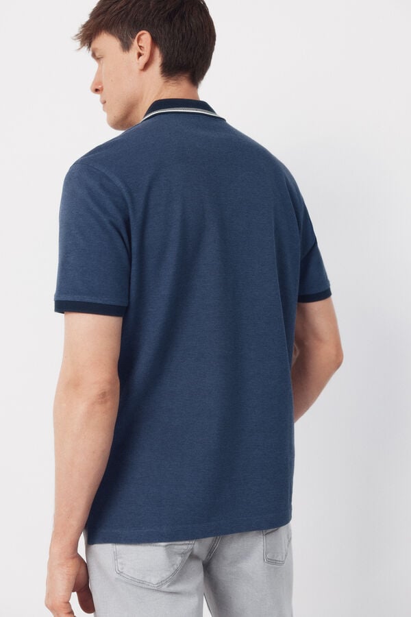 Cortefiel Oxford polo shirt Navy