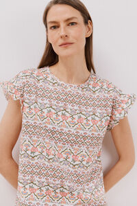 Cortefiel Essential ruffle t-shirt
