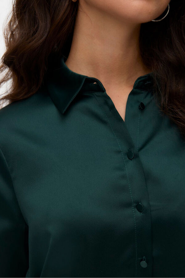 Vero Moda Camisa de cetim lisa Azul