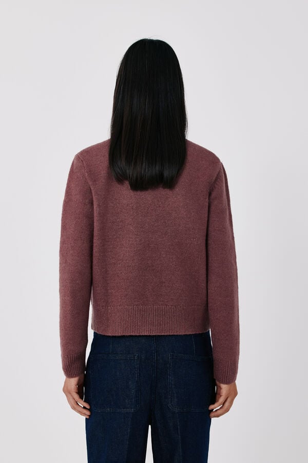 Cortefiel Floral embroidered jumper Purple
