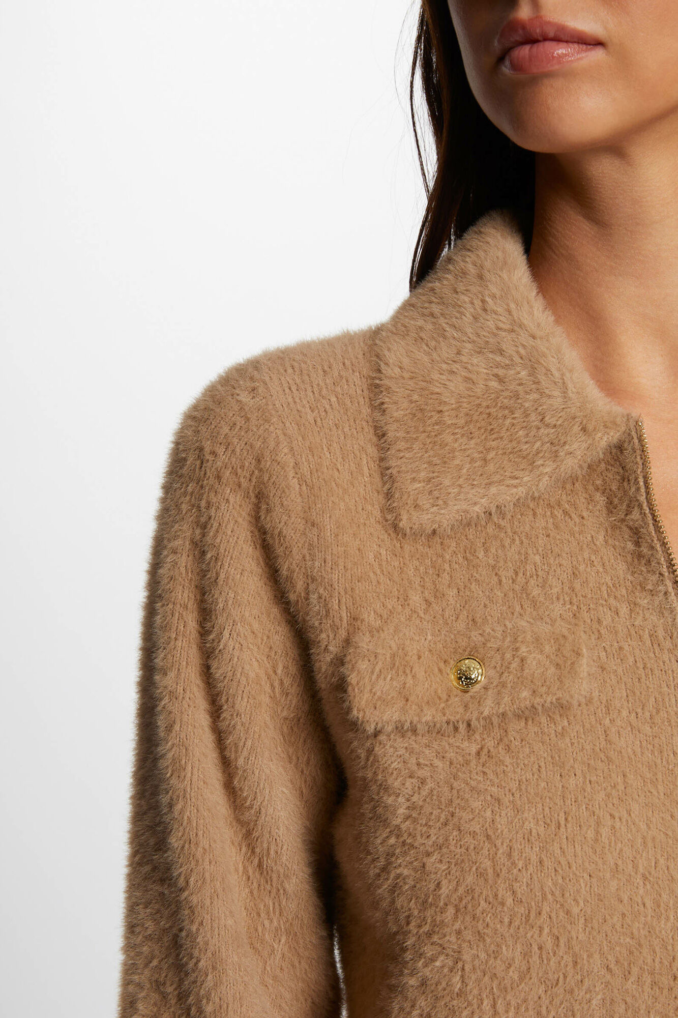 Morgan Casaco de malha de manga comprida com gola de lapela