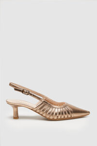 Cortefiel Zapatos destalonados de mujer en piel Gold