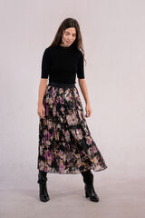 Molly Bracken Saia longa plissada com estampado Multicolorido