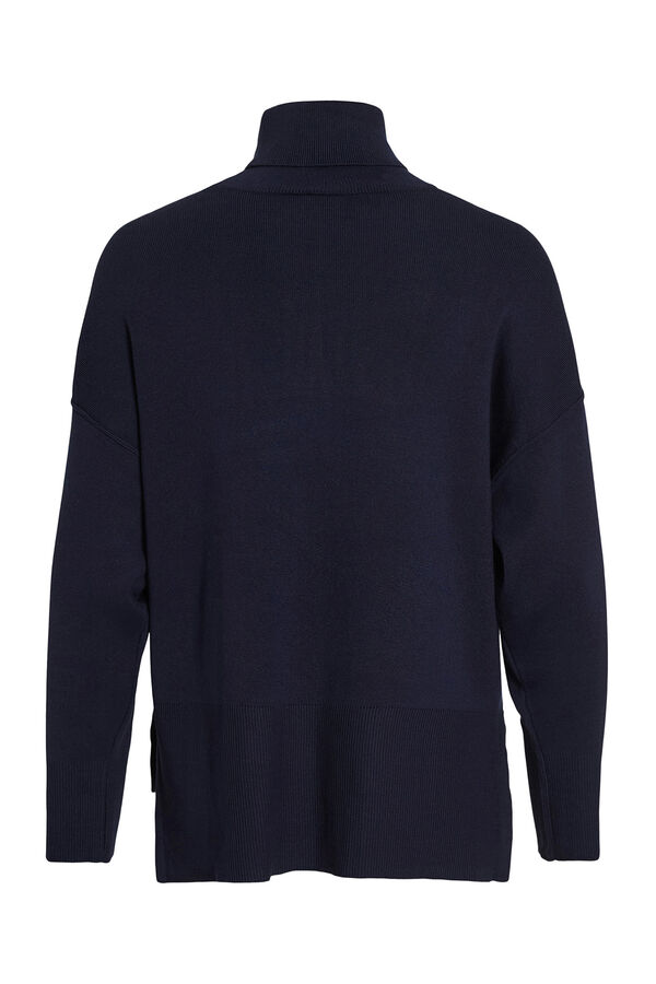 Vila Jersey de cuello vuelto con viscosa Azul marino