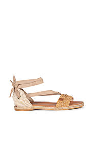 Cortefiel Sand Clara braided lace-up sandals Nude