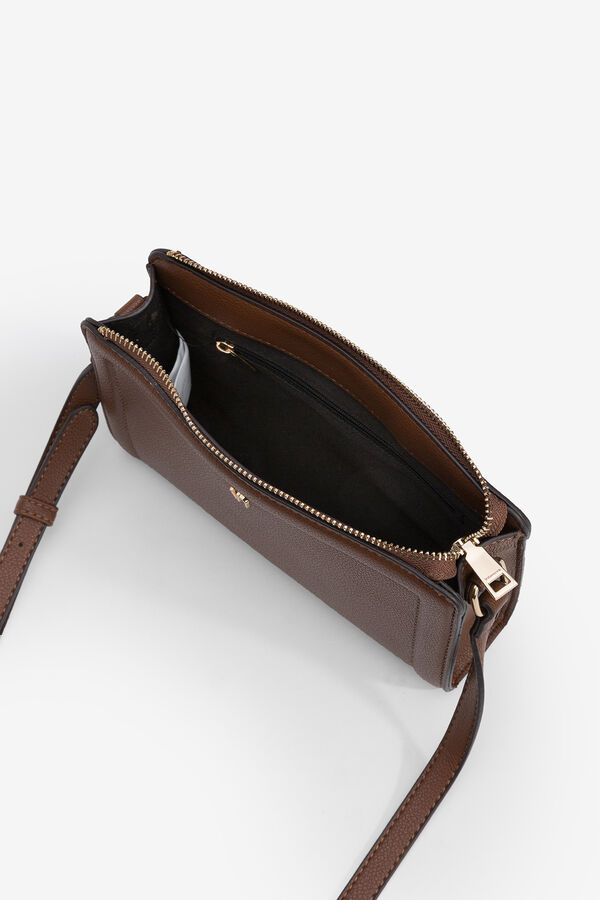 Vilanova Bolsa mala de tiracolo efeito couro metalizado Castanho