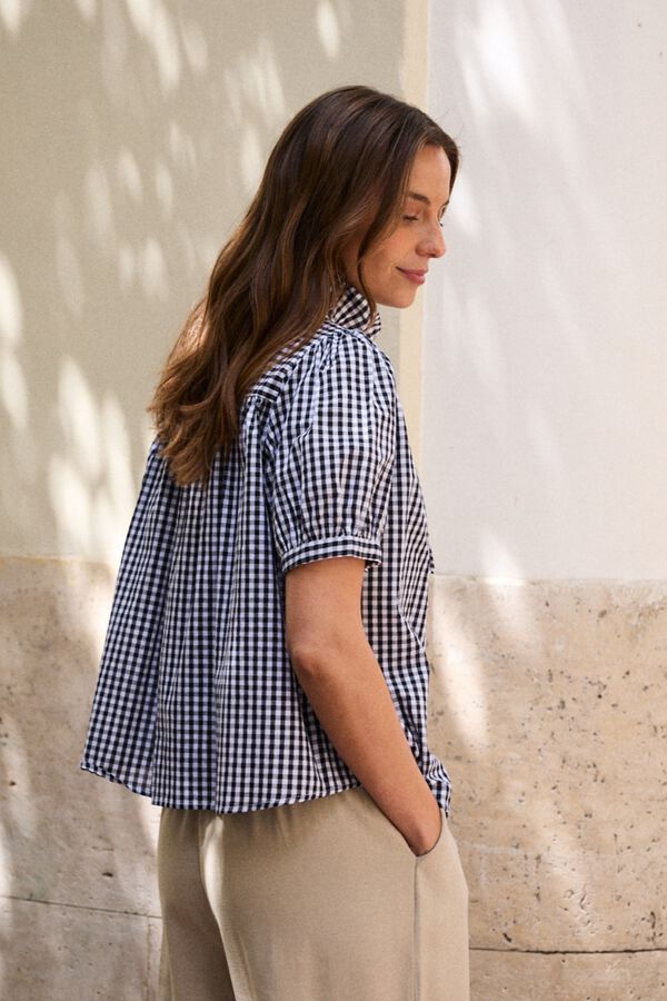 Pol&iacute;n Et Moi Camisa vichy Leira Preto