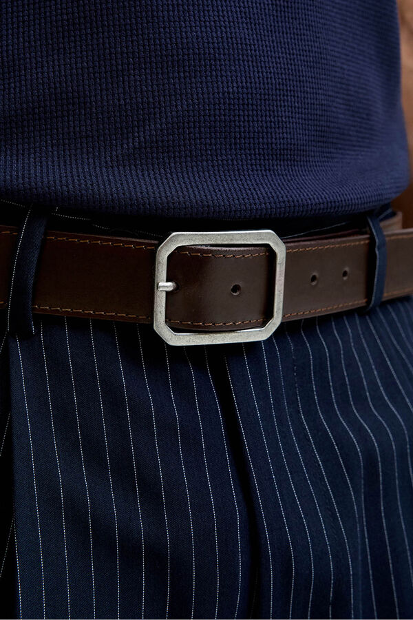 Jack & Jones Cinto com fivela de metal Castanho