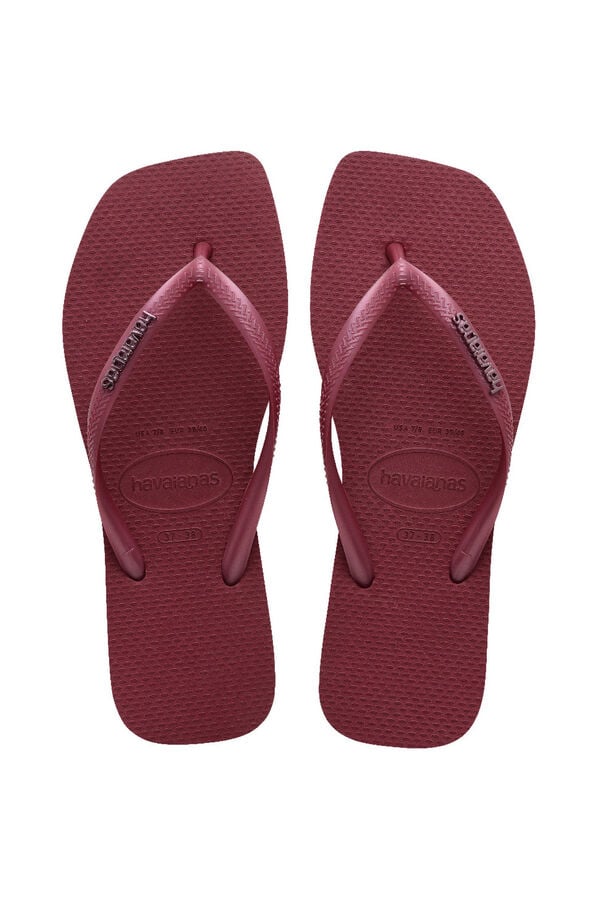 Havaianas Slim Square Logo Metallic Vermelho
