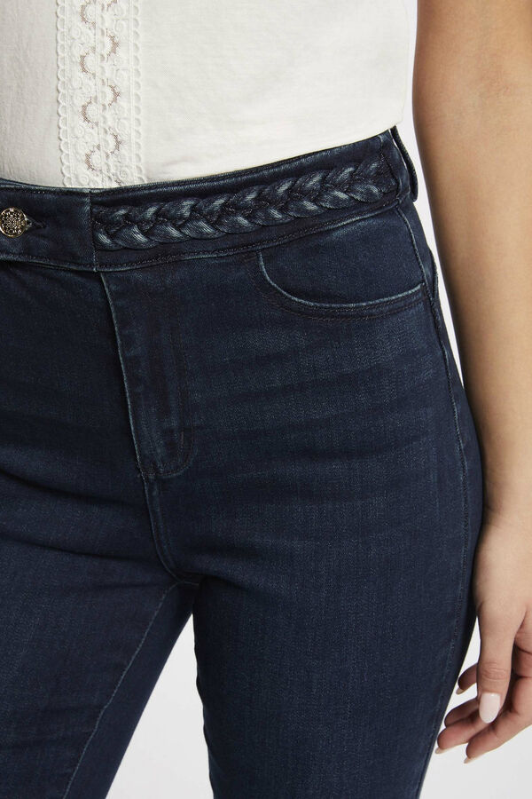 Cortefiel Straight jeans with braided details Blue