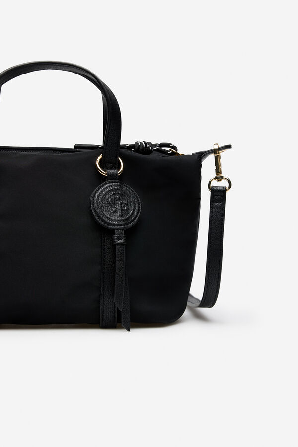 Cortefiel Basic nylon bag Black