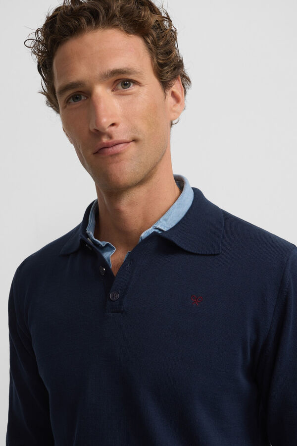 Silbon Camisola de gola polo Azul